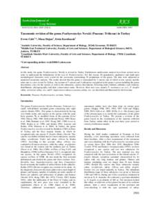 AJCS 5(12):)  ISSN:Taxonomic revision of the genus Psathyrostachys Nevski (Poaceae: Triticeae) in Turkey Evren Cabi 1*, Musa Doğan2, Ersin Karabacak3