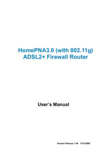 PAR-720(G) ADSL2+ Firewall Router User's Manual (English)