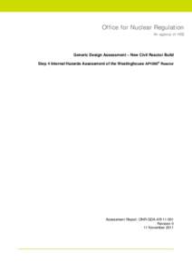 Generic Design Assessment - Step 4 - Assessment of Westinghouse AP1000 - Internal Hazards