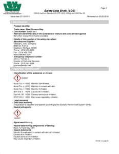 Page 1 Safety Data Sheet (SDS) OSHA HazCom Standard 29 CFRg) and GHS Rev 03.