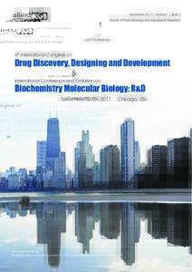 November 2017 | Volume 1 | Issue 2 Journal of Pharmacology and Therapeutic Research Souvenir  Joint Conference