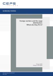 WORKING PAPERS  Foreign workers and the wage distribution: Where do they fit in?