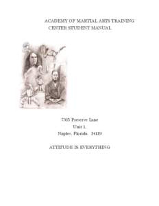 ACADEMY OF MARTIAL ARTS TRAINING CENTER STUDENT MANUAL