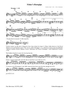 Fisher’s Hornpipe Traditional (Arr. Pete Showman) Hornpipe  = 80
