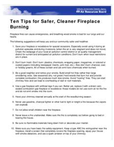 Ten Tips for Clean Fireplace Burning