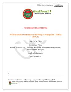PEOPLE: International Journal of Social Sciences ISSNCONFERENCE PROCEEDINGS  2nd International Conference on Psychology, Language and Teaching