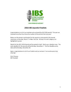 Microsoft Word[removed]IBS Award Winners