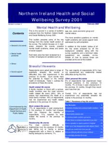 Northern Ireland Health and Social Wellbeing Survey 2001 Bulletin number 2 Contents