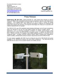 ORG-815 Press Release May 29, 2012