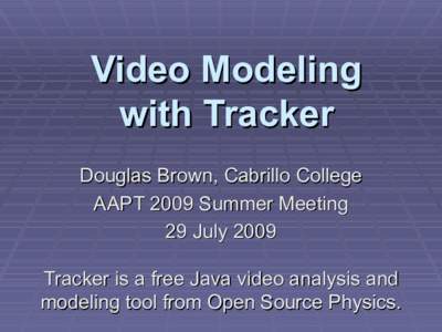 Video Modeling with Tracker