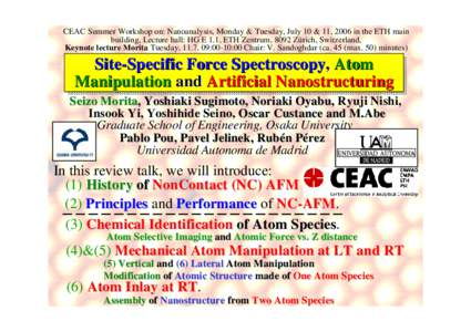 Scanning probe microscopy / Atomic-force microscopy / Force spectroscopy / Microscopy / Non-contact atomic force microscopy / Franz Josef Giessibl