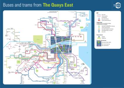 Buses and trams from The Quays East Points of Interest Bus route Tram (Luas) line