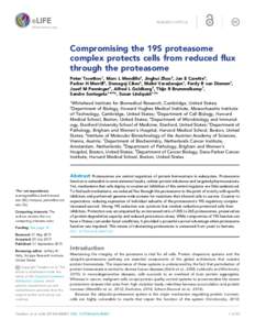 RESEARCH ARTICLE  elifesciences.org Compromising the 19S proteasome complex protects cells from reduced flux