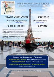 PARIS MARAIS DANCE SCHOOL BALLET & CONTEMPORARY-GRAHAM STAGE VIRTUOSITE Avancés & pré-professionnels