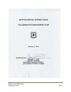 Milpitas SIA Collaborative Management Plan Page 1  CONTENTS