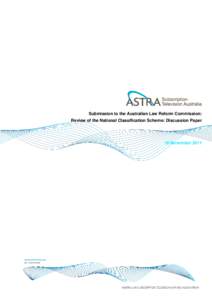 ASTRA Submission - ALRC National Classification Scheme Review - Final