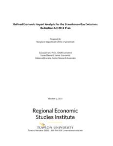 Economic Impact Analysis for the Greenhouse Gas Emissions Reduction Act 2012 Plan