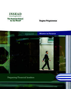 Degree Programmes  Master in Finance Preparing Financial Leaders
