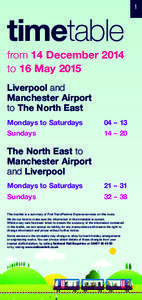 1  timetable from 14 December 2014 to 16 May 2015 Liverpool and