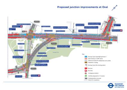 Proposed junction improvements at Oval BUS LANE Junction 3 A 23