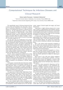 en1  Editorial Computational Techniques for Infectious Diseases and Clinical Research