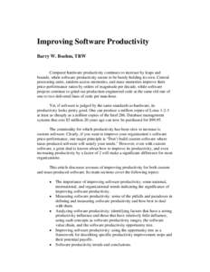 Improving Software Productivity