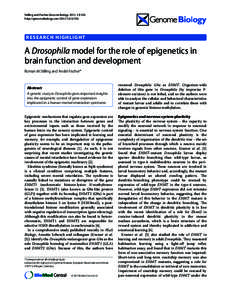 Stilling and Fischer Genome Biology 2011, 12:103 http://genomebiology.comRESEARCH HIGHLIGHT  A Drosophila model for the role of epigenetics in