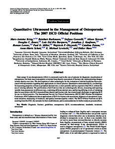 Journal of Clinical Densitometry: Assessment of Skeletal Health, vol. 11, no. 1, 163e187, 2008 Ó Copyright 2008 by The International Society for Clinical Densitometry:163e187/$34.00 DOI: j.jocd.2