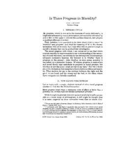 Is There Progress in Morality?