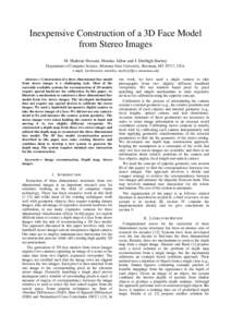 Imaging / Vision / Computer vision / Stereoscopy / Stereophotogrammetry / 3D imaging / Image processing / Epipolar geometry / 3D reconstruction / Correspondence problem / Stereo cameras / Autostereogram
