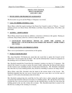 Fruita City Council Minutes  1 January 3, 2012