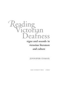 Reading  Victorian Deafness  signs and sounds in