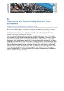 B5: Governance and Accountability: here and there adolescents GOVERNANCE AND ACCOUNTABILITY: HERE AND THERE 1