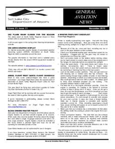 GENERAL AVIATION NEWS Volume 21, Issue 11  November 2013
