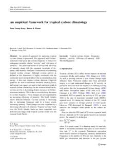 Clim Dyn:669–680 DOIs00382x An empirical framework for tropical cyclone climatology Nam-Young Kang • James B. Elsner