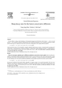 C. R. Acad. Sci. Paris, Ser. I–162 http://france.elsevier.com/direct/CRASS1/ Partial Differential Equations  Sharp decay rates for the fastest conservative diffusions