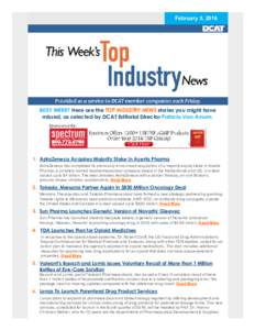 February 5, 2016  BUSY WEEK? Here are the TOP INDUSTRY NEWS stories you might have missed, as selected by DCAT Editorial Director Patricia Van Arnum.  Sponsored By: