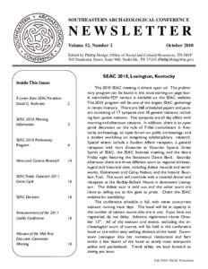 SEAC Newsletter Fall 2010.pub