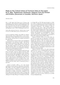 Comments and Reply  Reply to the Critical review of Francisco Soto on the paper