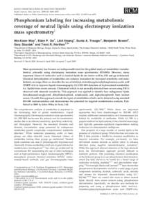 RAPID COMMUNICATIONS IN MASS SPECTROMETRY Rapid Commun. Mass Spectrom. 2009; 23: 1849–1855 Published online in Wiley InterScience (www.interscience.wiley.com) DOI: rcm.4076 Phosphonium labeling for increasing m