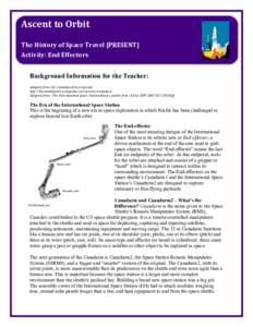 Ascent	
  to	
  Orbit	
   	
     The	
  History	
  of	
  Space	
  Travel	
  [PRESENT]	
   Activity:	
  End	
  Effectors	
   	
  