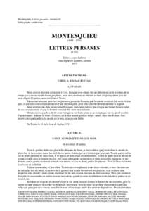 a e-text, Montesquieu, Lettres persanes, version rtf