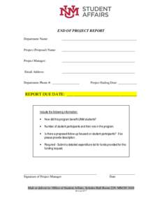 FUNDING REQUEST REPORT FORM