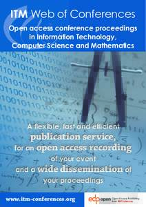 ITM Web of Conferences Open access conference proceedings in Information Technology, Computer Science and Mathematics  A flexible, fast and efficient