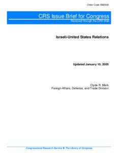 Israeli-United States Relations