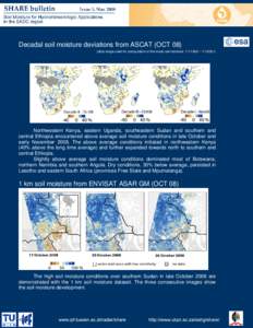 Decadal soil moisture deviations from ASCAT (OCT 08) (data range used for computation of the mean soil moisture:  – Northwestern Kenya, eastern Uganda, southeastern Sudan and southern and central Ethi