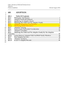 Utah’s Division of Child and Family Services Adoption Practice Guidelines 1 2