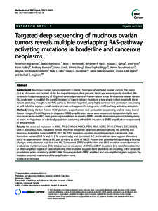 Targeted deep sequencing of mucinous ovarian tumors reveals multiple overlapping RAS-pathway activating mutations in borderline and cancerous neoplasms