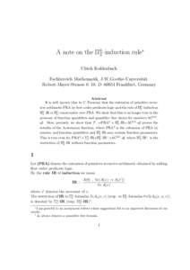 A note on the Π02–induction rule∗ Ulrich Kohlenbach Fachbereich Mathematik, J.W.Goethe-Universit¨at, Robert-Mayer-Strasse 6–10, D–60054 Frankfurt, Germany Abstract It is well–known (due to C. Parsons) that th