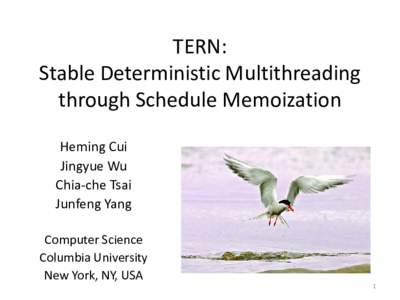 Stable Detministic Multithreading through Schedule Memoization